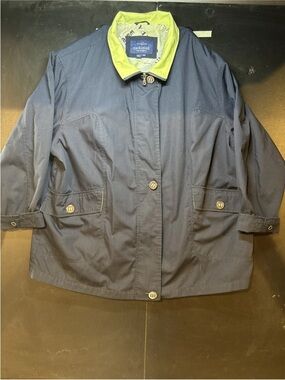 Mackintosh New England Jacket Women's 2xl Blue Nautical Windbreaker Full Zip